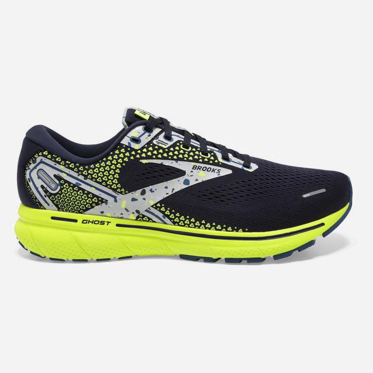 Ténis Brooks Ghost 14 Cushioned Sapatilhas De Corrida Para Estrada Homem Azul Marinho (45083KZSA)